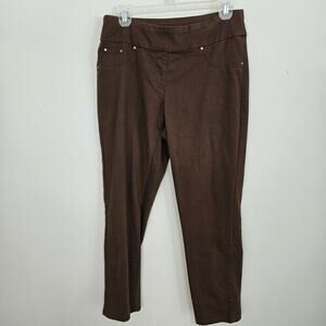 Ruby Rd. Pants, Women's Size 6P Petite, Dark Brown, Pull On, Straight Leg